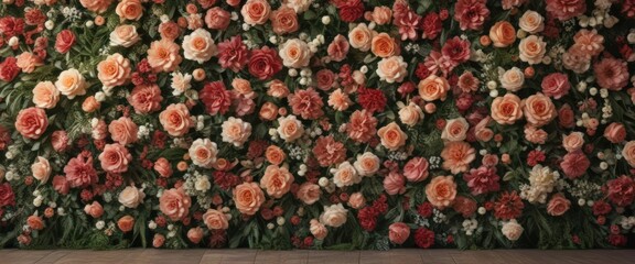 Elegant vintage artificial flower wall backdrop  Perfect for events & photoshoots ,  interior design,  spring