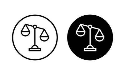 Scales icon vector illustration. Law scale icon. Justice sign and symbol