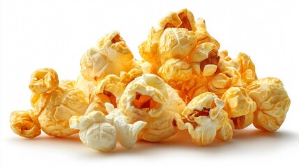 Crunchy Delicious Popcorn Snack Isolated on White Background