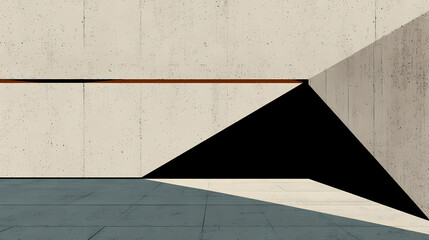 Clean lines and angles of concrete walls forming an architecturally minimalist corner. 3d render. minimalist. Illustration