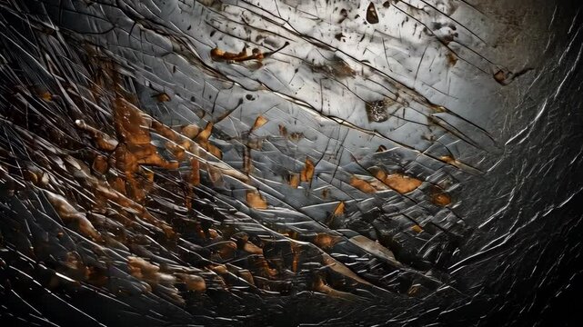 Close-Up of Scratched and Textured Metal Surface with Oxidation