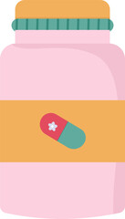 Pink Pill Bottle Illustration
