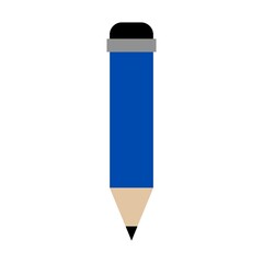 Vector illustration blue pencil. blue pencil isolated on white 