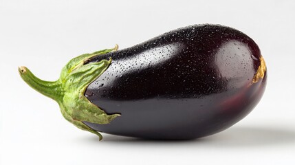 Eggplant Isolated White Background Minimalist Style Photo