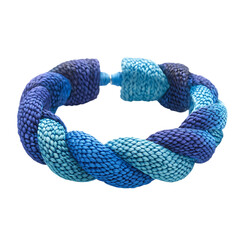 Modern Woven Bracelet with Sleek Intertwined Fibers Isolated on Transparent Background