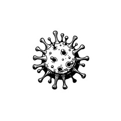 Intricate vector depiction of a virus particle featuring spiky protrusions