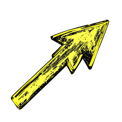 Bold Arrow with Expressive Design in Bright Chartre Isolated on Transparent Background