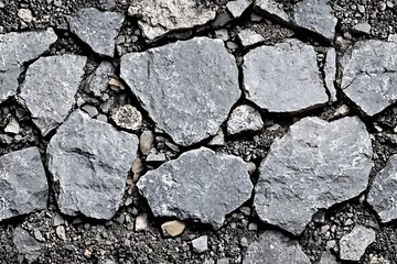 Obraz premium Captivating close-up of textured rough gray stones in varying shapes