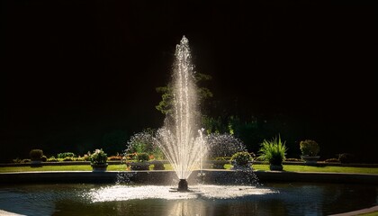 Fototapeta premium elegant garden fountains enhance the serene atmosphere of a peaceful park during sunny afternoon hours