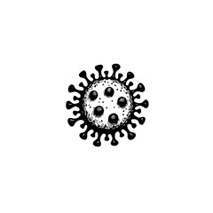 Monochrome depiction of a microscopic organism with intricate surface details