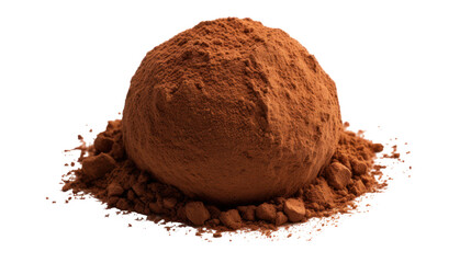 Watercolor Chocolate Truffle Dusted with Cocoa &mdash; Dessert Treat on Transparent Background

