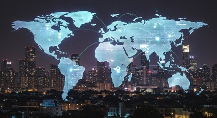 Global Network Cityscape Night