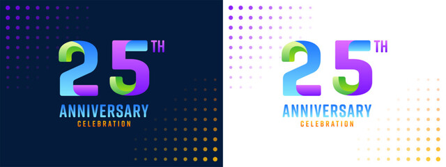 25th anniversary logo with colorful for business, wedding, greeting, background