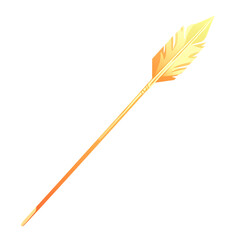 Sleek Arrow with Smooth Gradients in Soft Marigold Isolated on Transparent Background
