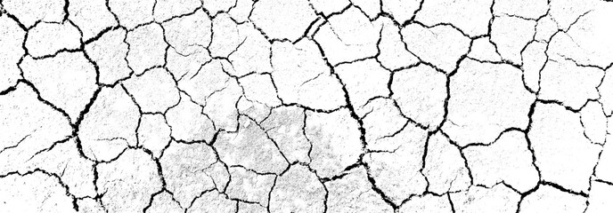Texture soil dry crack background pattern of drought lack of water of nature white black old broken.