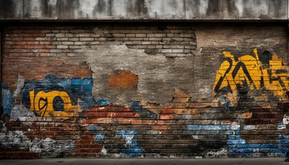 Naklejka premium Grungy Poster Wall Mosaic in Urban Alleyway