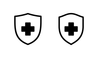 Obraz premium Health insurance icon logo design. Insurance health document sign and symbol