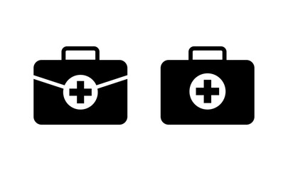Medical box icon logo design. Medical suitcase sign and symbol. First aid icon