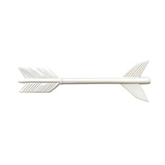 Sleek Arrow with Modern Accents in Pearlescent White Isolated on Transparent Background