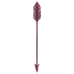 Contemporary Arrow with Clear Vector Lines in Rich Isolated on Transparent Background