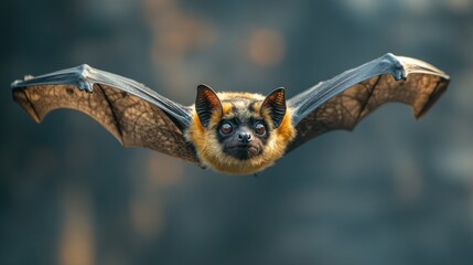 Obraz premium Flying bat, detailed close-up