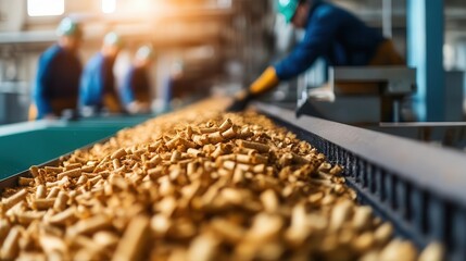 Obraz premium A team working on biomass power production in an ecolab, Renewable, Sustainable and experimental