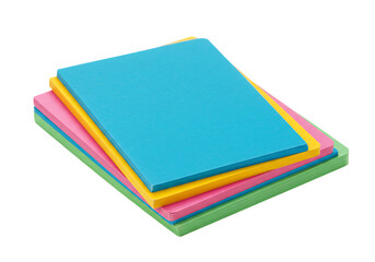 Fototapeta premium Stacked Colorful Paper Pads Displaying Vibrant Hues and Textural Details