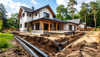 New House Construction: Drainage System Installation