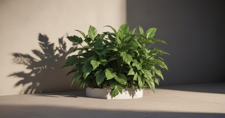 Open magazine with layered plant shadows, customizable backdrop,  clean,  promotional