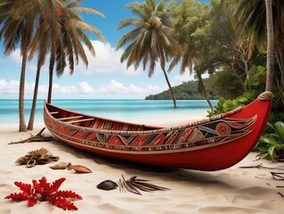Traditional Kula Trading Canoe, Papua New Guinea