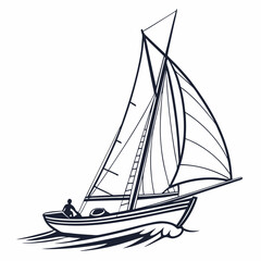 sailing ship isolated on white