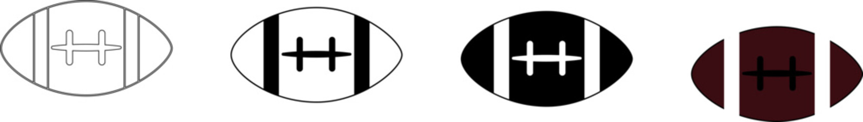 American Football Designs Line Drawings White Brown Pigskin Sport Ball Game