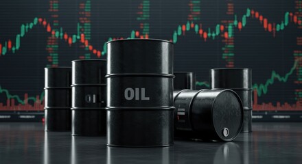Oil barrels, market graph