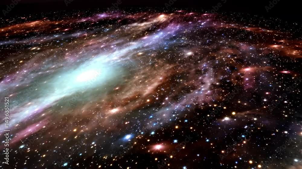 Sticker abstract nebula formation and cosmic cloudscape with space dust animation