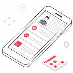 Mobile phone profile checklist app interface design