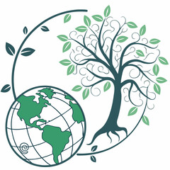 Global tree of life ecology nature design element