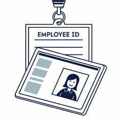 Employee id card hanging lanyard identification badge