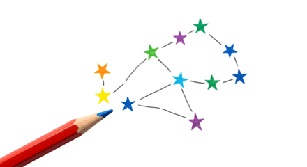 Constellation Drawing with Colored Pencil