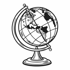 Professional globe illustration isolated on white background