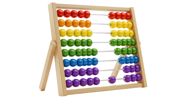Colorful Abacus Learning Tool on White Background