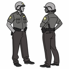 Two police officers in uniform standing together