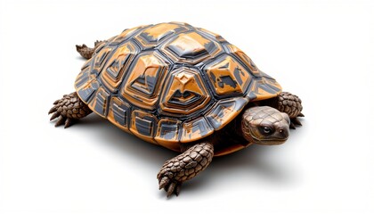 Obraz premium an isometric view of tortoise, centered, isolated white background