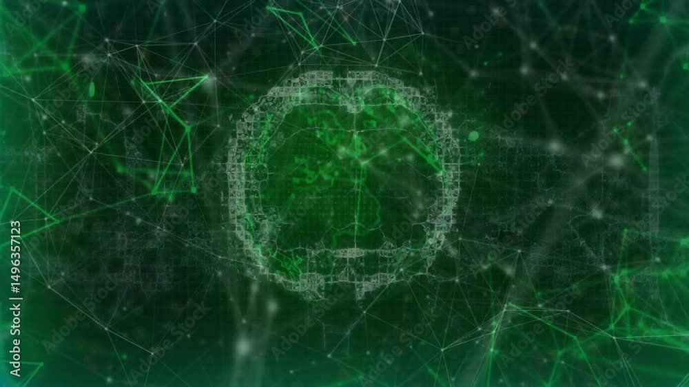 Poster on load ring forming around globe and morphing into brain then dissolving while visualizing network
