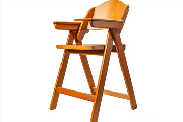 Old wooden director's chair, isolated brown wood furniture, comfortable and relaxing single seat object