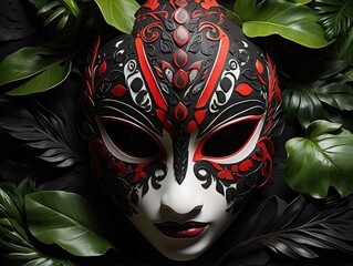 Baining Tribe Fire Dance: A Dancer with a Giant Mask in Rabaul