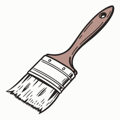 Professional paintbrush illustration isolated on white background