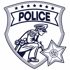 Police officer badge shield star law enforcement