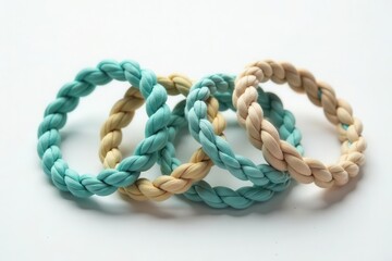 Pastel Braided Fabric Rings, Delicate Woven Accessories, Soft Texture and Gentle Hues, Ideal for Hair or Wrist