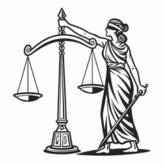 Lady justice scales sword blindfold law legal