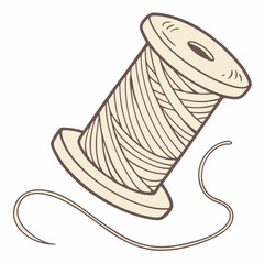 Professional thread spool illustration isolated on white